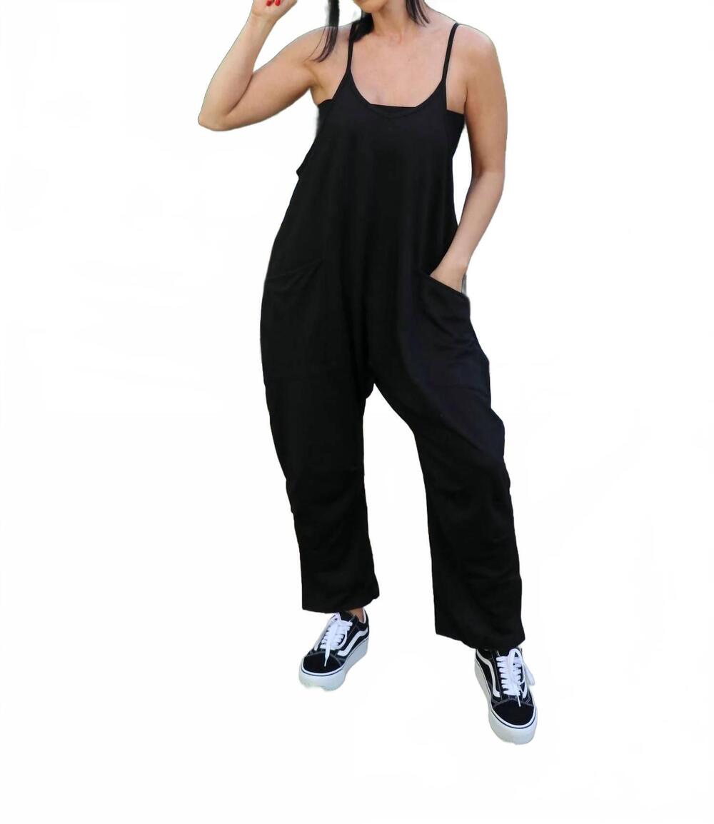 NEW DIPPED SHOP women's nomad pocket jumpsuit in black
